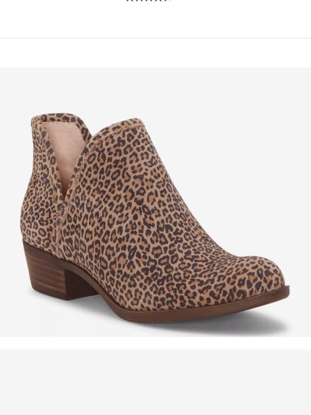 Lucky Brand Baley Leopard Print Suede Ankle Boots Booties size 8 western